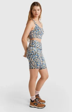 Hike Ribbed High-Waist Short | Blue Minimal Camo