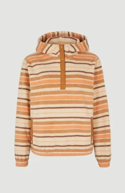 Hoodie Superfleece Met Halve Rits | White Crossover Stripe