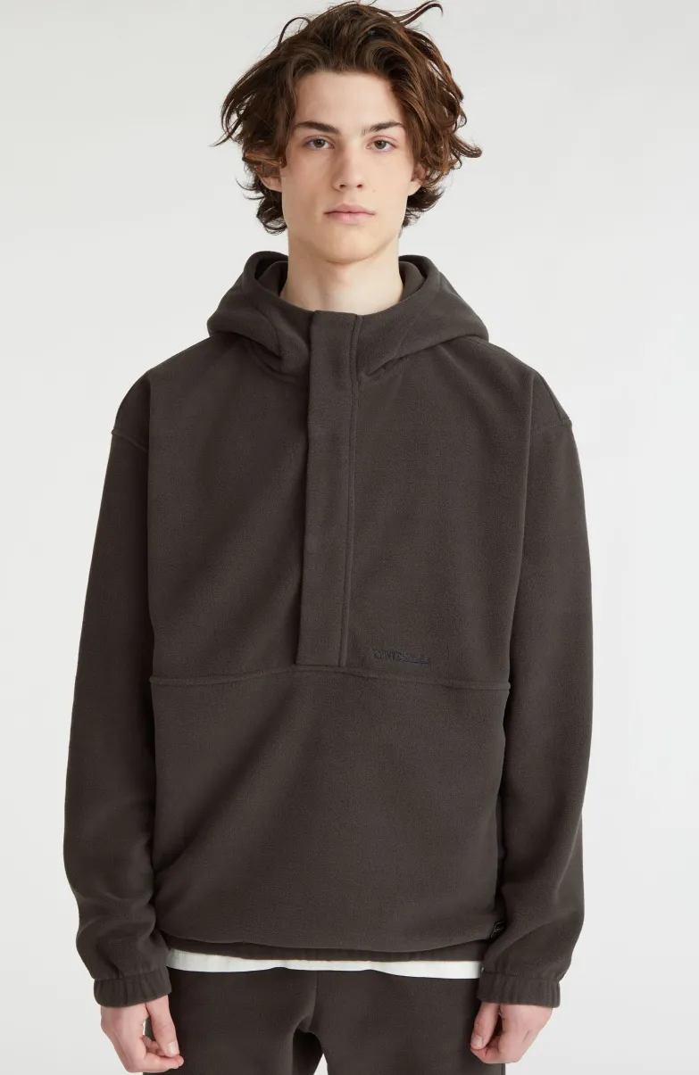 Hoodie Superfleece Met Halve Rits | Black Out Colour Block