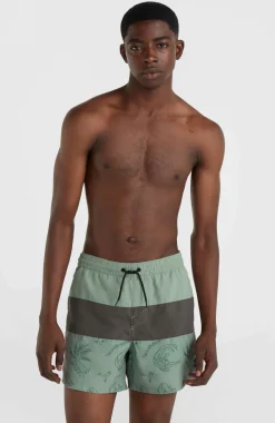 Mix And Match Cali Block 15" Zwembroek | Green Vintage Surfer