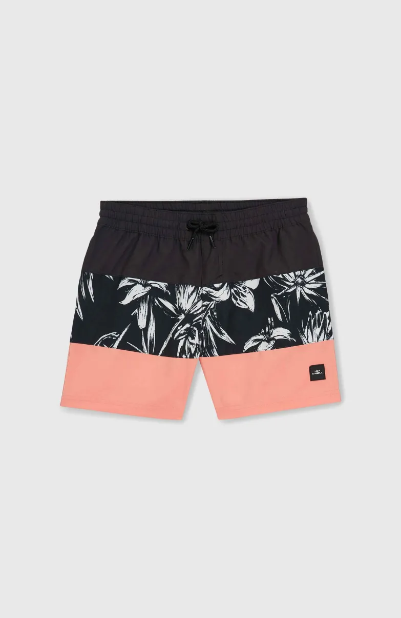 Mix And Match Cali Block 13" Zwembroek | Black/White Tonal Tropicana