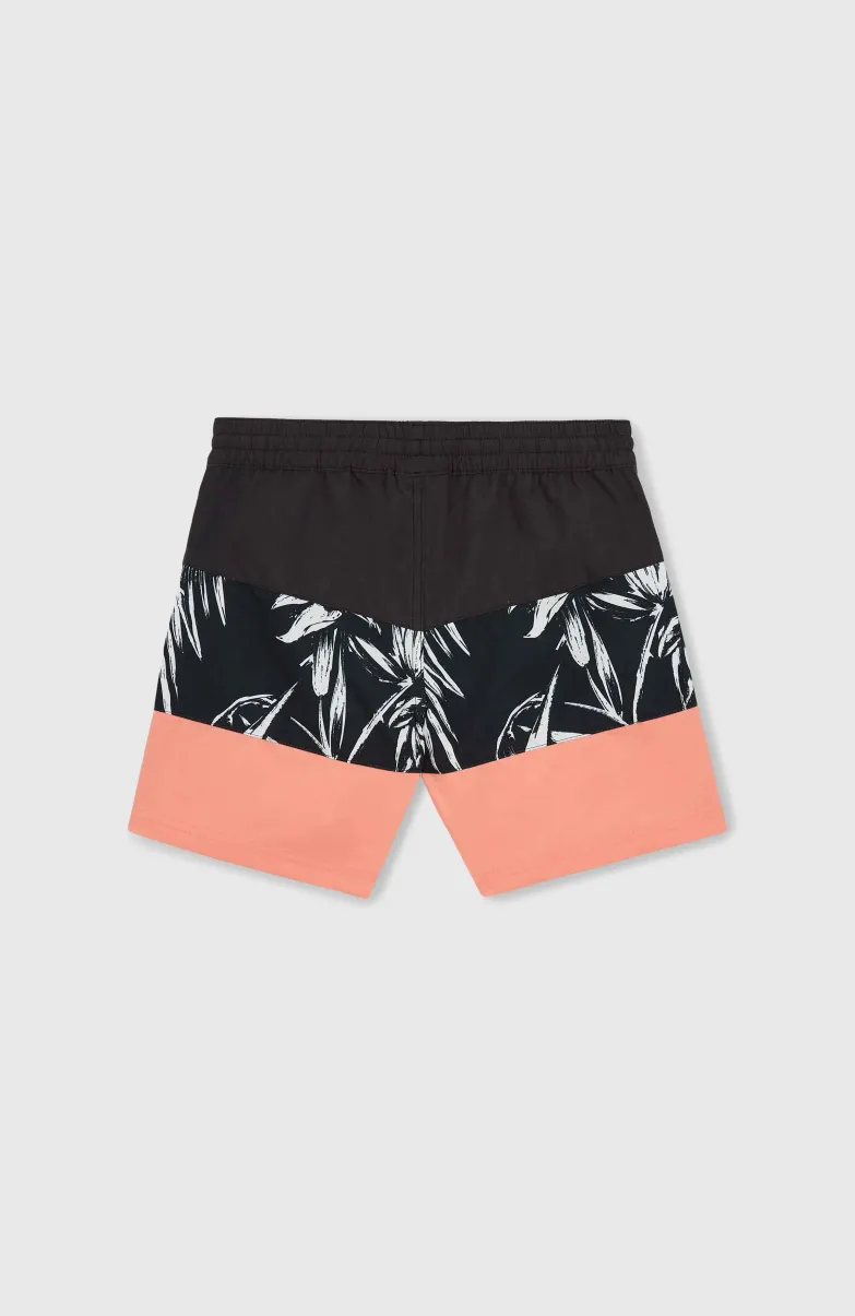 Mix And Match Cali Block 13" Zwembroek | Black/White Tonal Tropicana