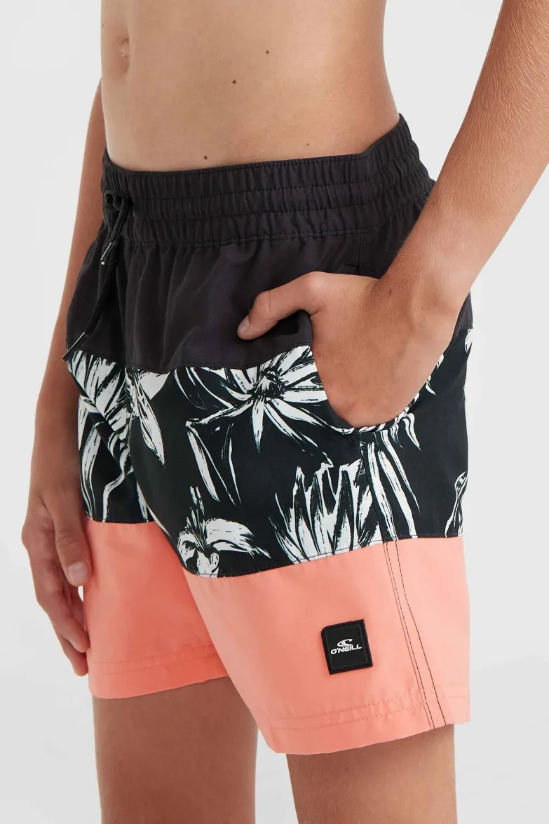 Mix And Match Cali Block 13" Zwembroek | Black/White Tonal Tropicana