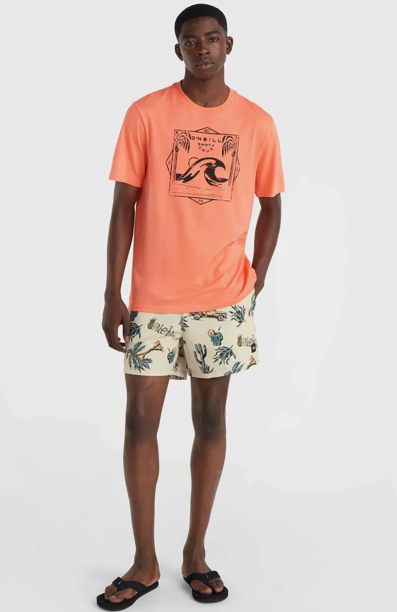Mix And Match Cali Print 15'' Zwembroek | Beige Venice Beach