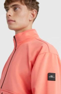 Rutile Solid Half Zip Anorak | Georgia Peach