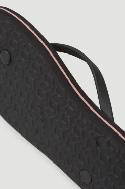 Slippers Profile Graphic | Black Tropical Flower