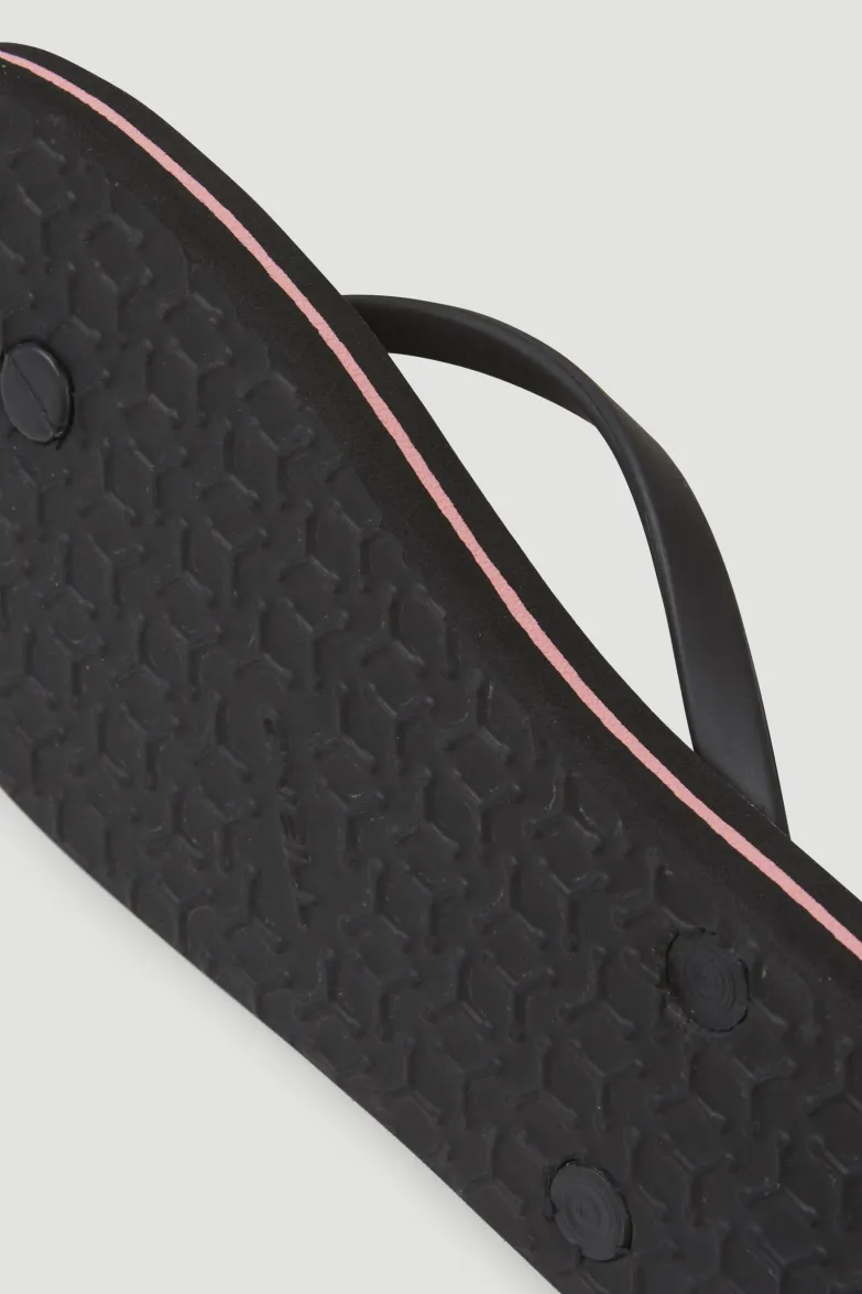 Slippers Profile Graphic | Black Tropical Flower