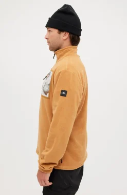 Trui Utility Light Fleece Met Halve Rits | Rich Caramel