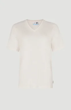 T-shirt Essentials Met V-hals | Peach Whip